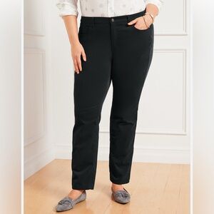 Talbot’s Straight Leg Stretch Velveteen Pants Black Curvy Fit Sz 22W Petite EUC